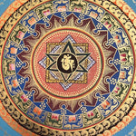 Om Mandala Thangka Painting- Spiritual wall hanging decor

