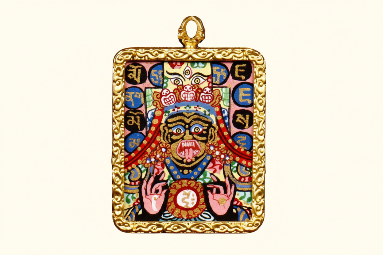 Zhaji Lhamo Ghau thangka Tibetan protector deity painting