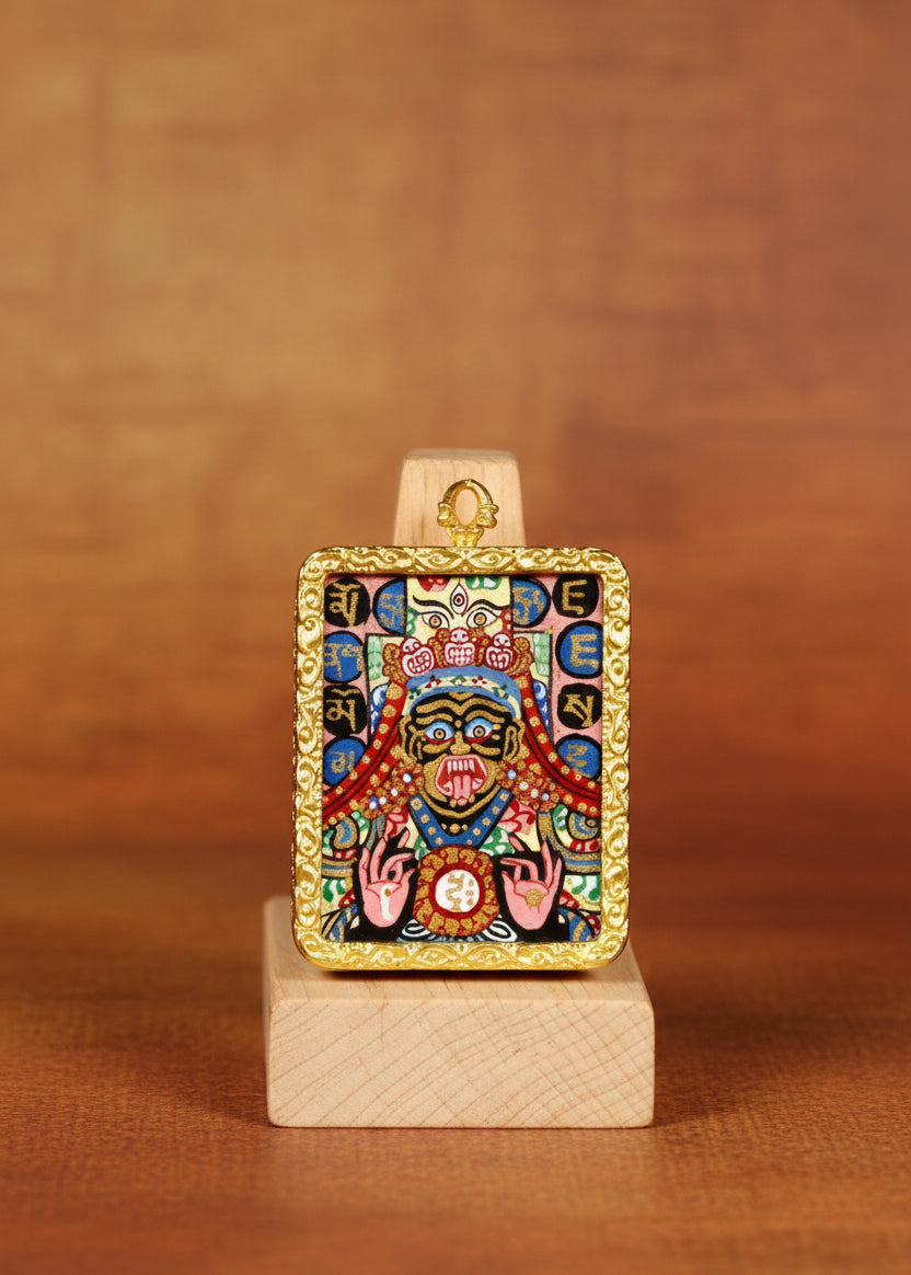 Zhaji Lhamo Ghau thangka Tibetan protector deity painting