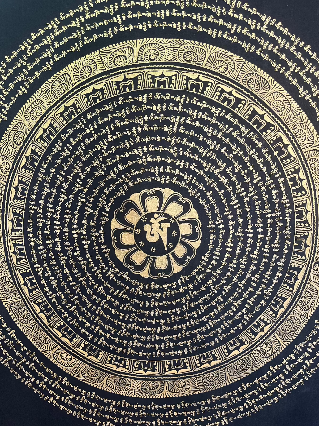 Mantra Mandala Thangka - Handpainted art