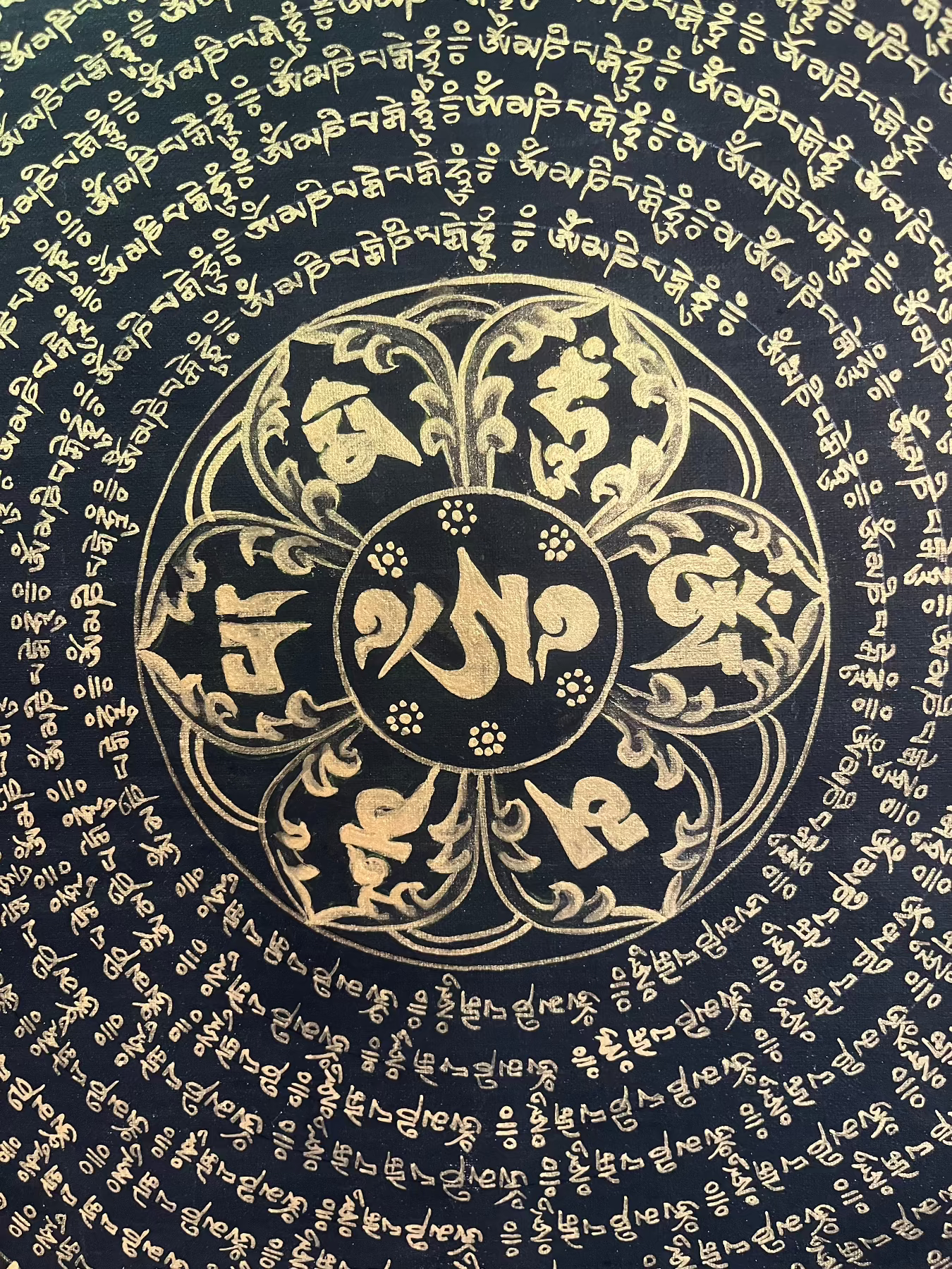 Mantra Mandala Thangka - Handpainted art