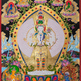 1000 Armed Avalokiteshvara Thangka - Handpainted Tibetan art