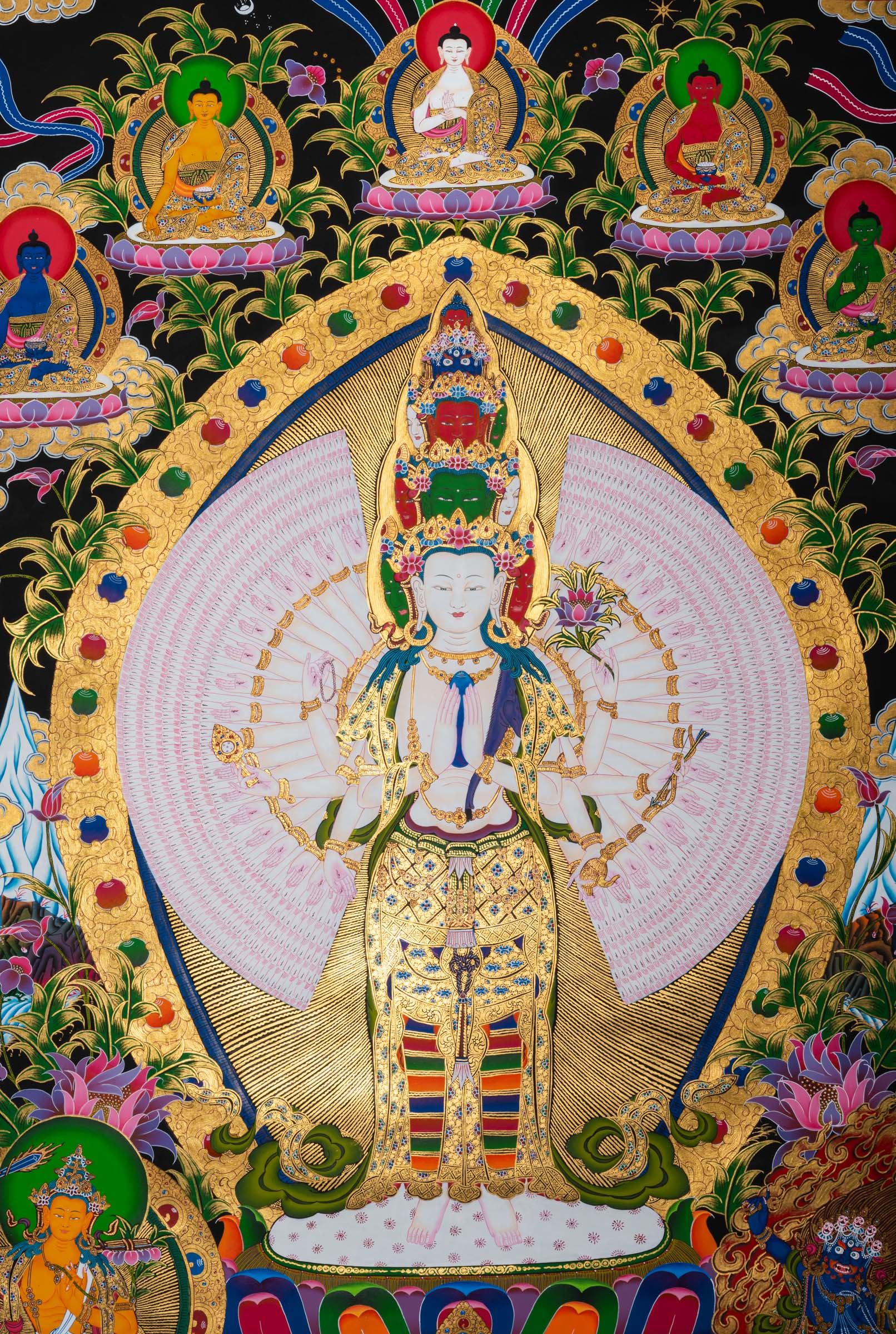 1000 Armed Avalokiteshvara Thangka - Handpainted Tibetan art