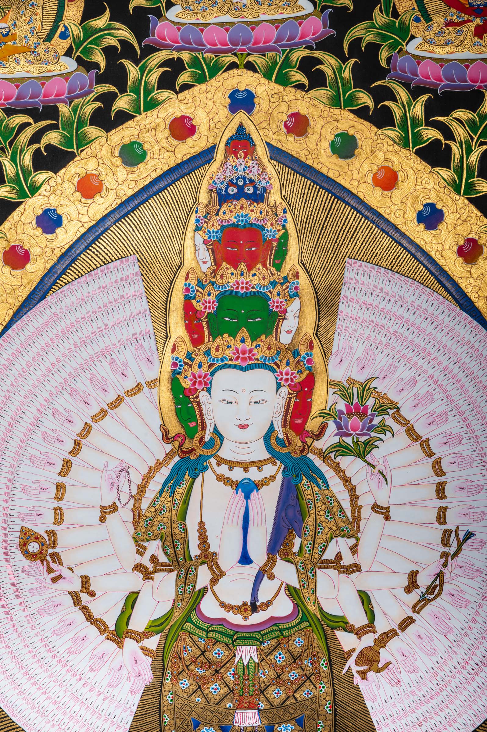 1000 Armed Avalokiteshvara Thangka - Handpainted Tibetan art