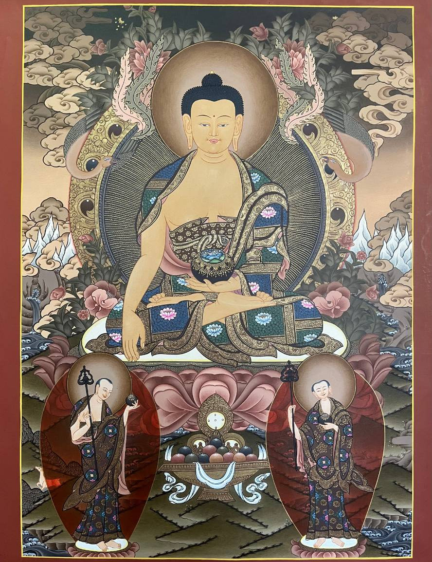 Shakyamuni Buddha Thangka for wall hanging decor.