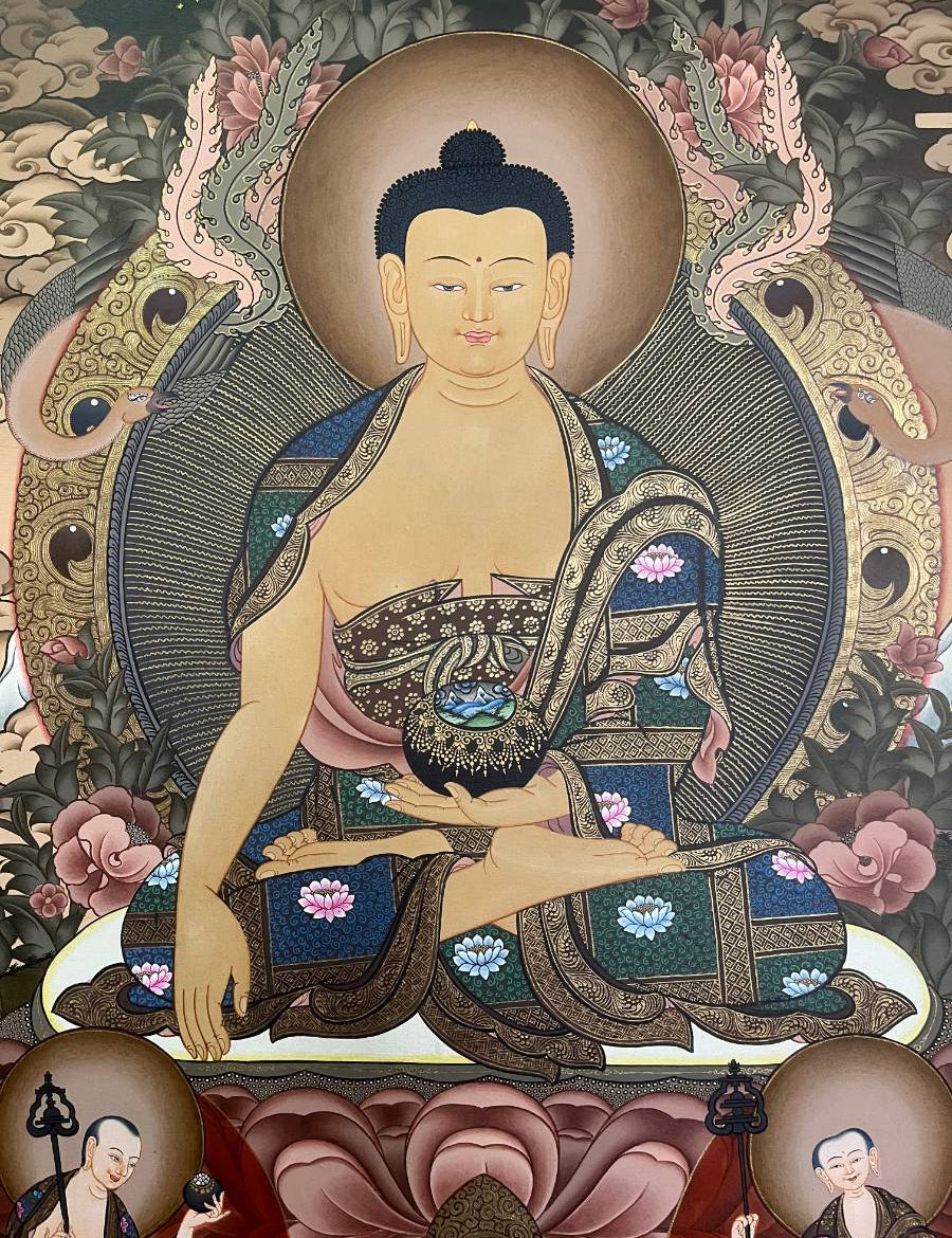 Shakyamuni Buddha Thangka for wall hanging decor.