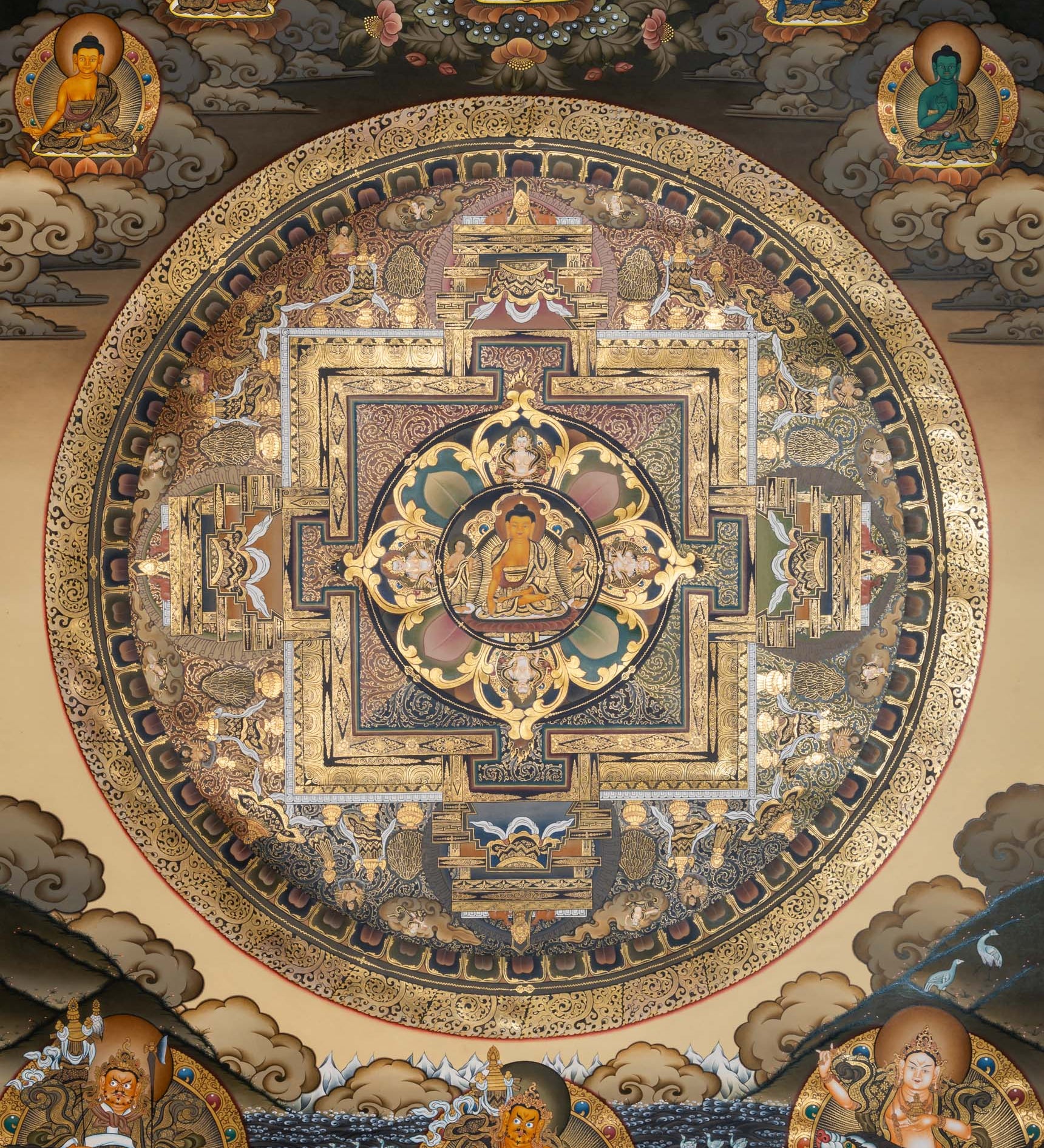 Exclusive Buddha Mandala Thangka - Tibetan Handpainted Art