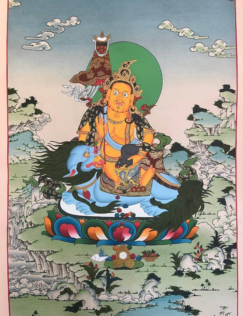 Zambala Thangka Painting - Wealth deity