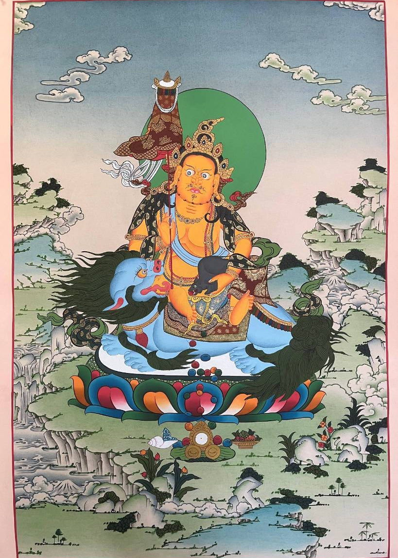 Zambala Thangka Painting - Wealth deity