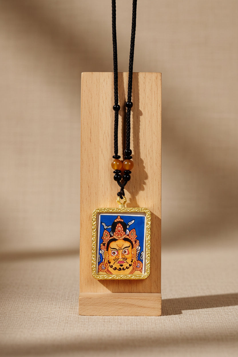Zambala Ghau Thangka Tibetan wealth deity miniature artwork from Nepal