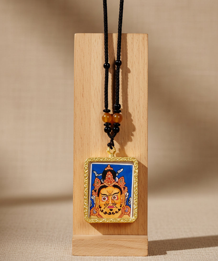 Zambala Ghau Thangka Tibetan wealth deity miniature artwork from Nepal