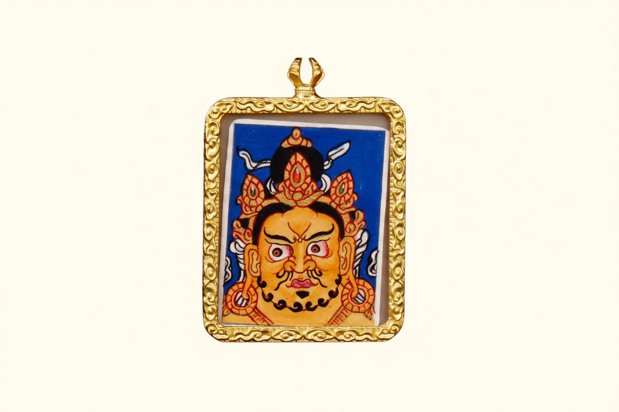Zambala Ghau Thangka Tibetan wealth deity miniature artwork from Nepal