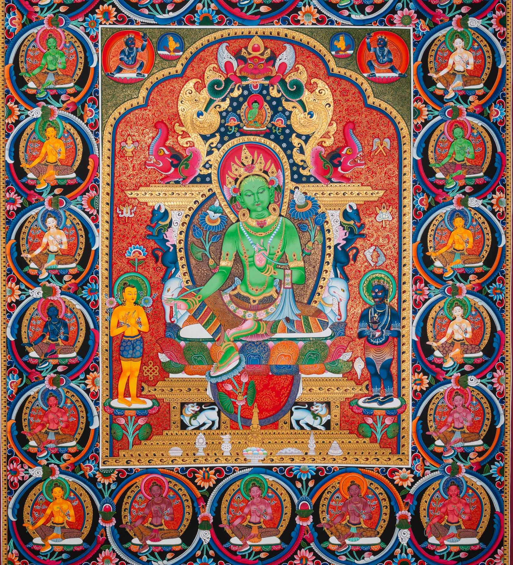 21 Taras Thangka Newari Masterpiece - Handpainted Art