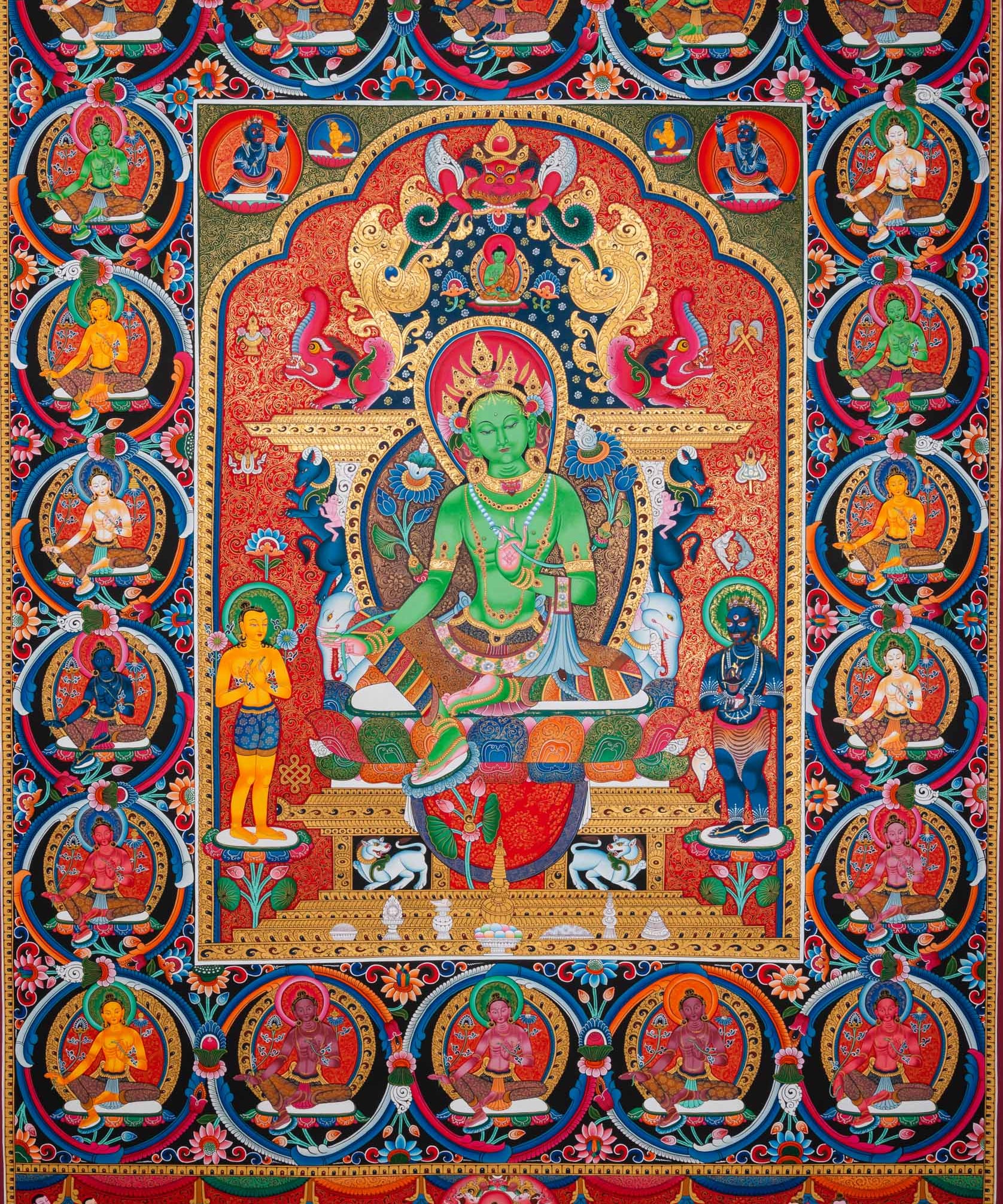 21 Taras Thangka Newari Masterpiece - Handpainted Art