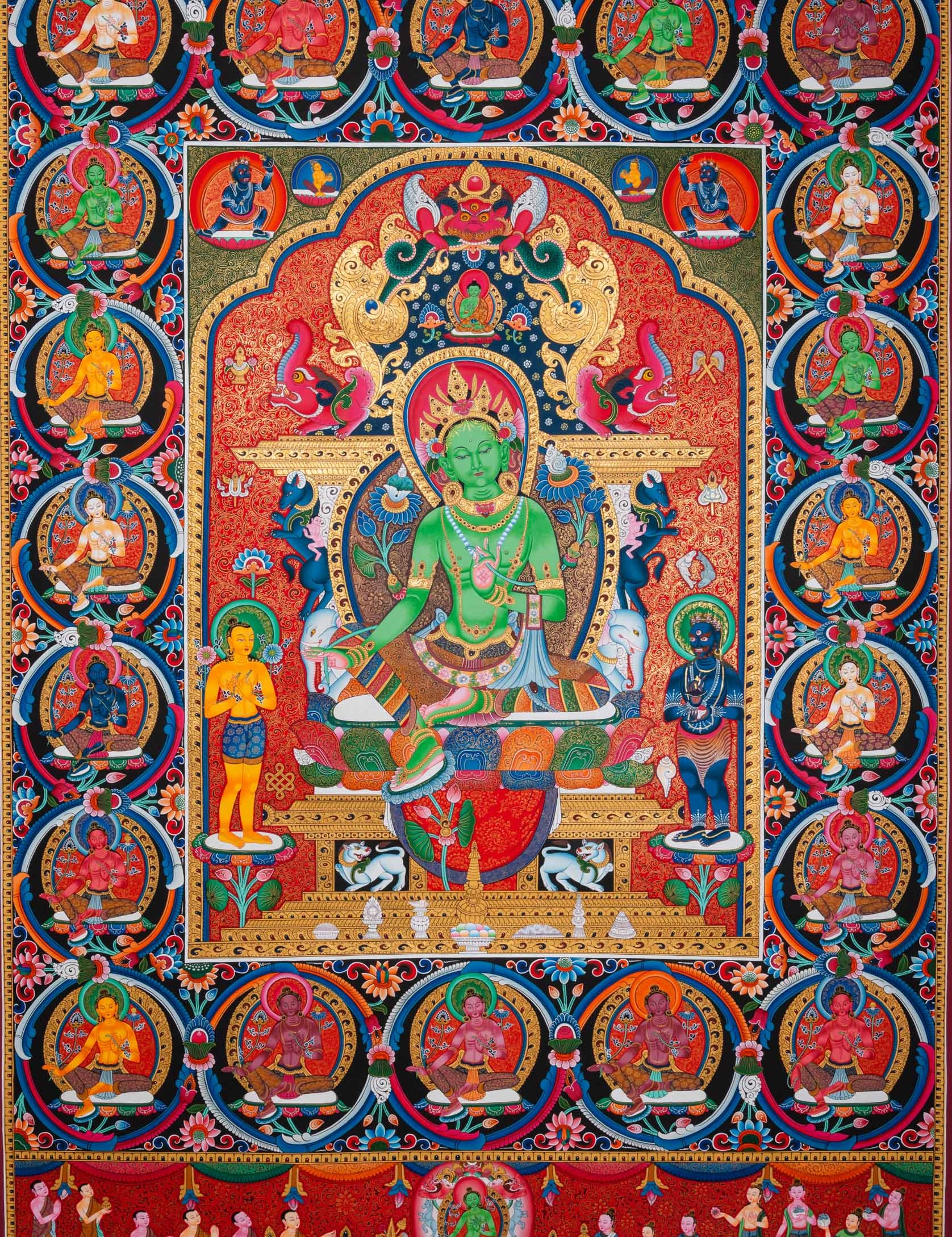 21 Taras Thangka Newari Masterpiece - Handpainted Art