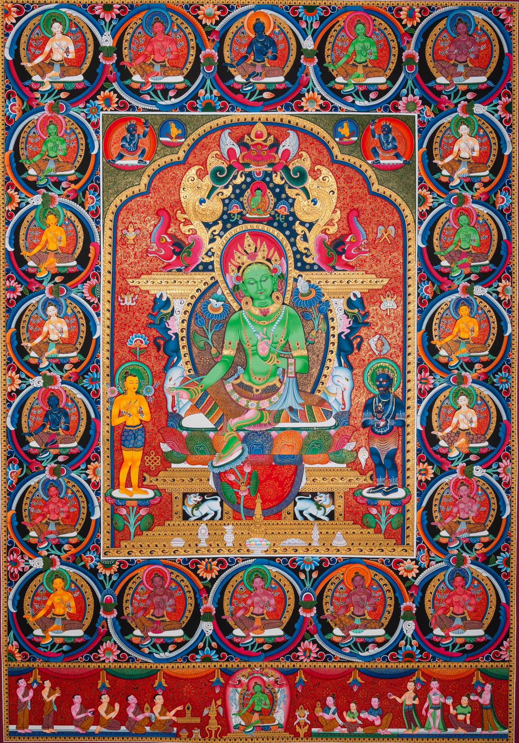 21 Taras Thangka Newari Masterpiece - Handpainted Art