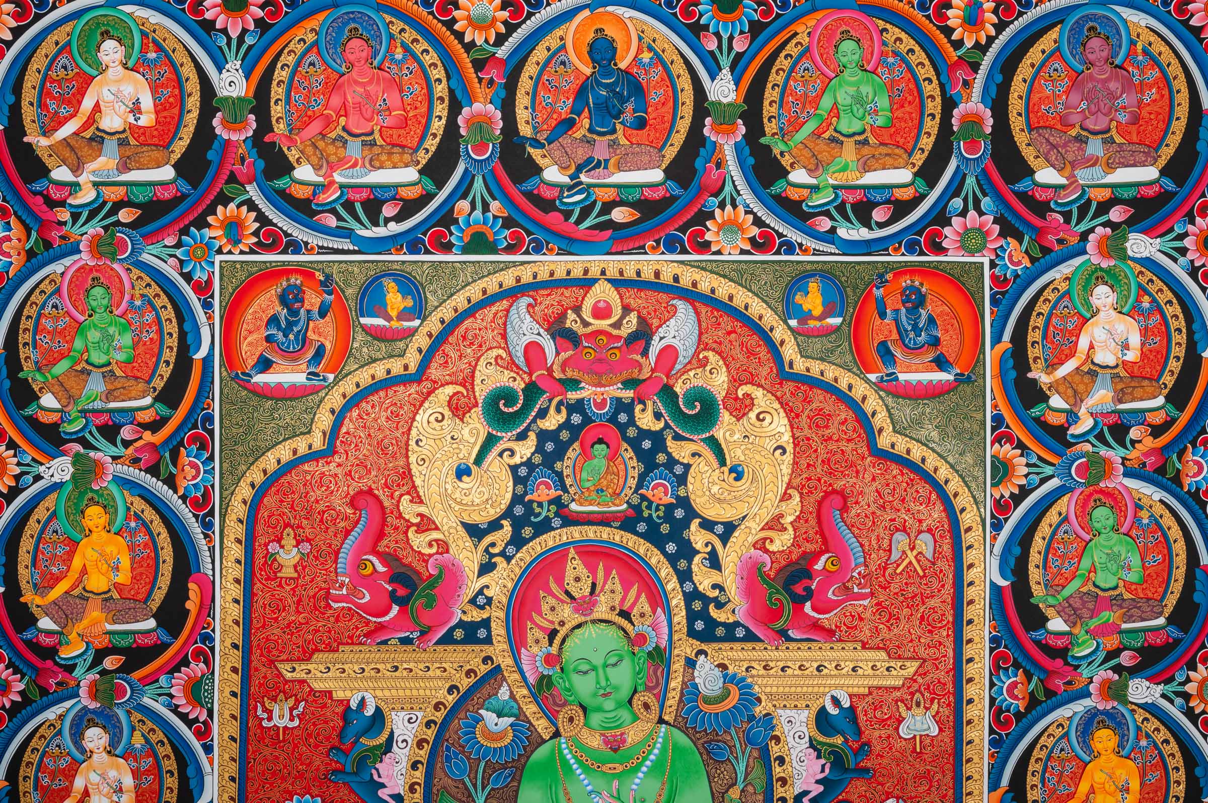 21 Taras Thangka Newari Masterpiece - Handpainted Art