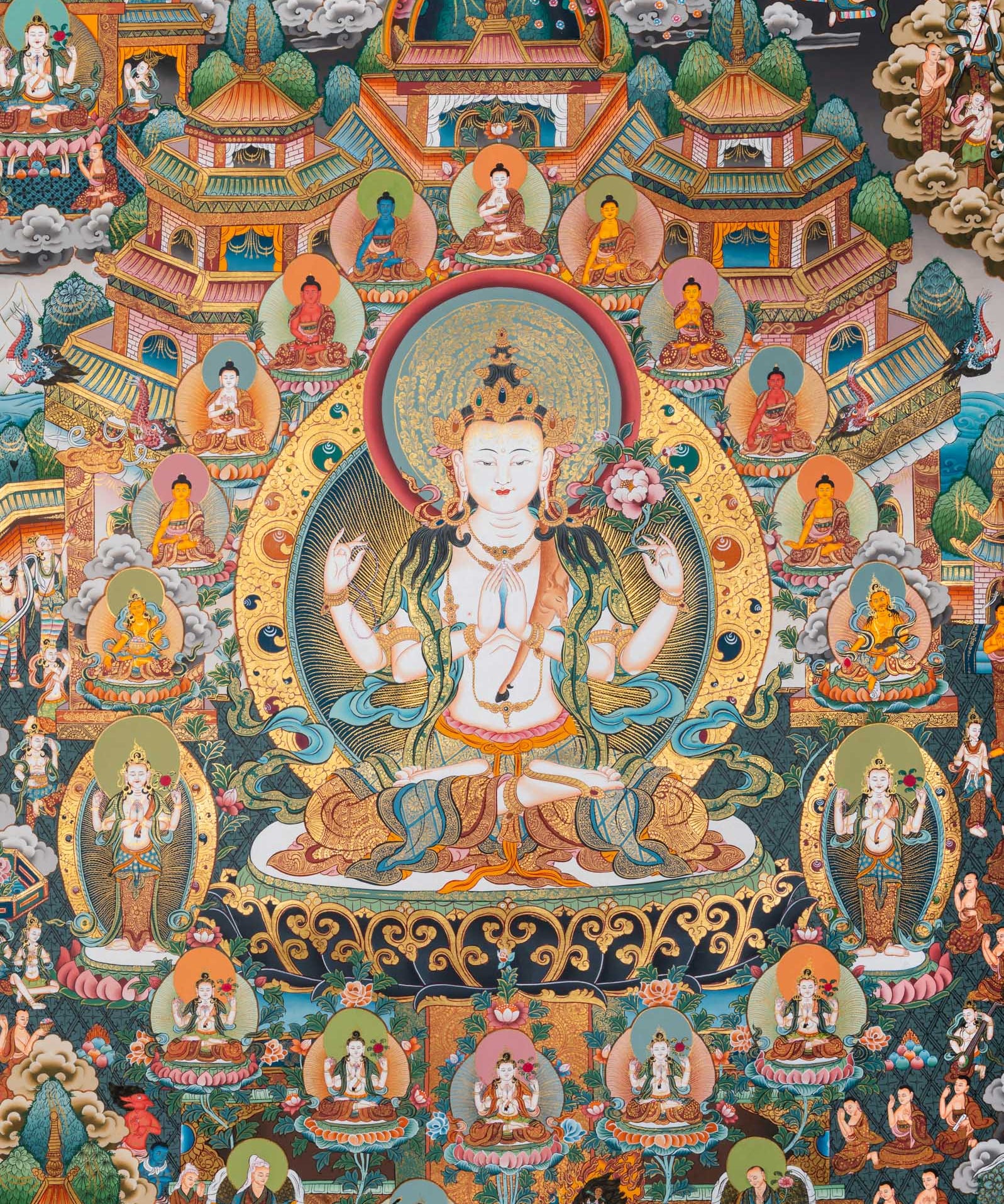 Amitabha Buddha Thangka – Compassion & Enlightenment