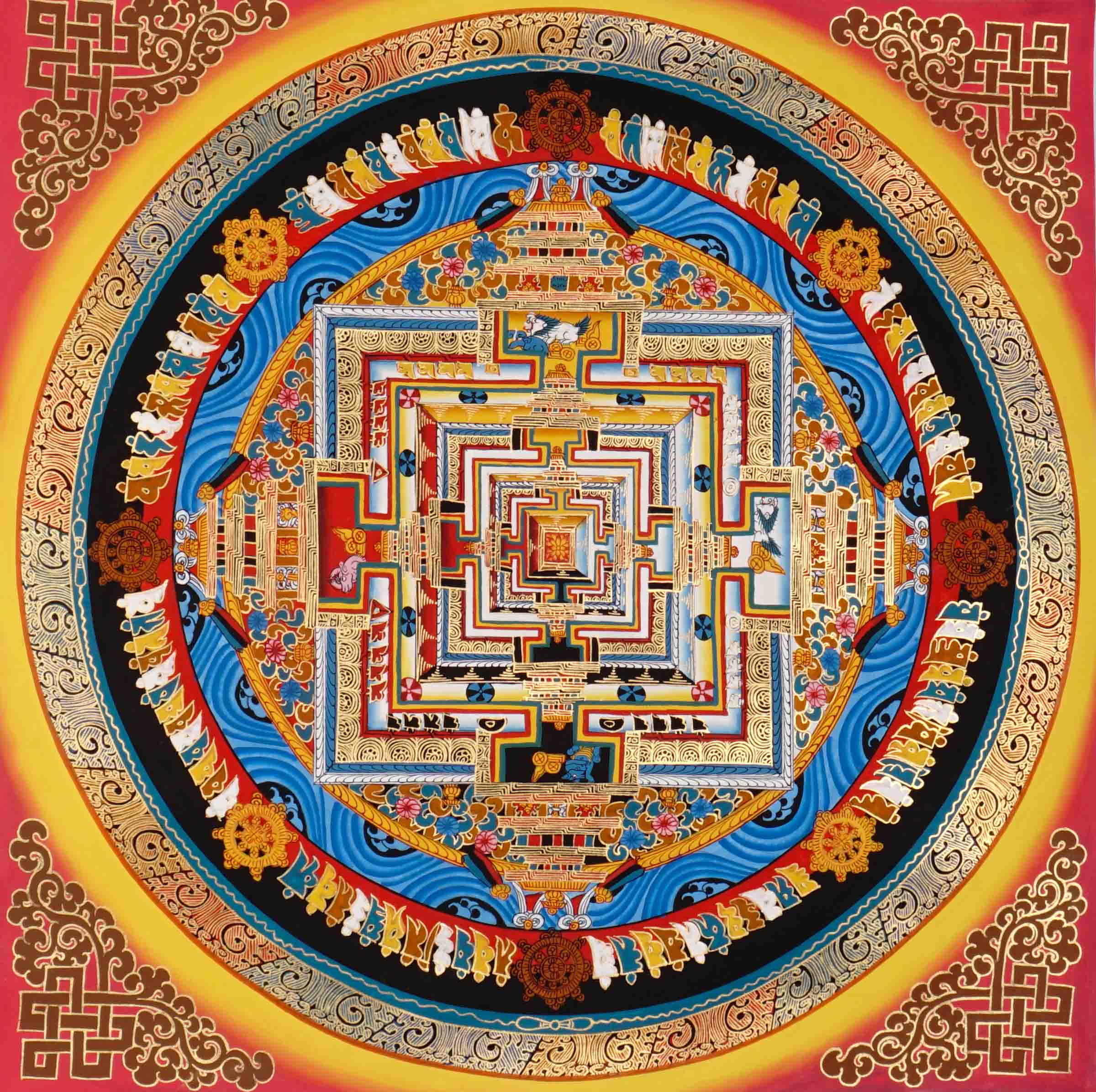 Kalachakra Mandala Thangka Wheel of Time Himalayan art.