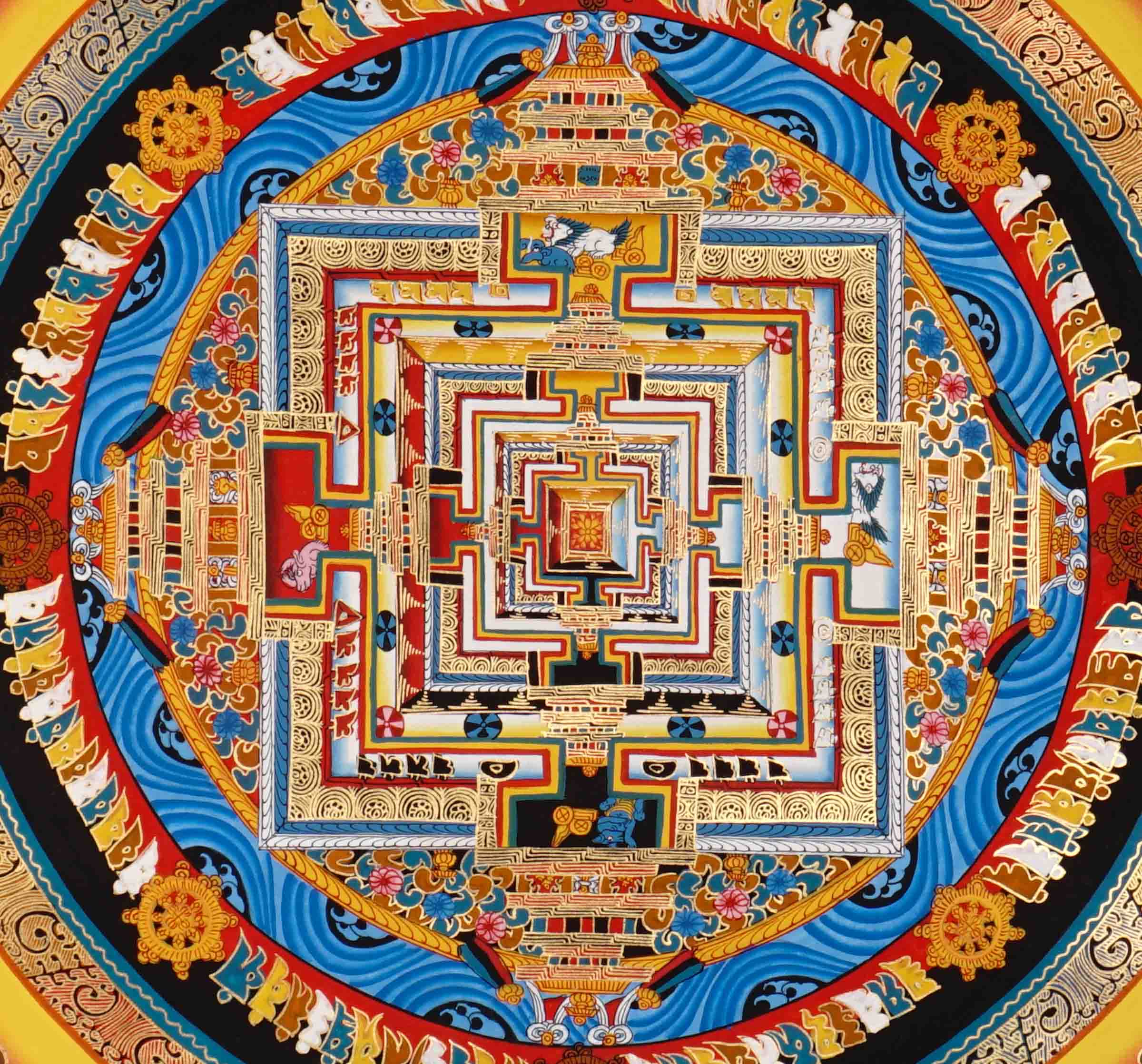 Kalachakra Mandala Thangka Wheel of Time Himalayan art.