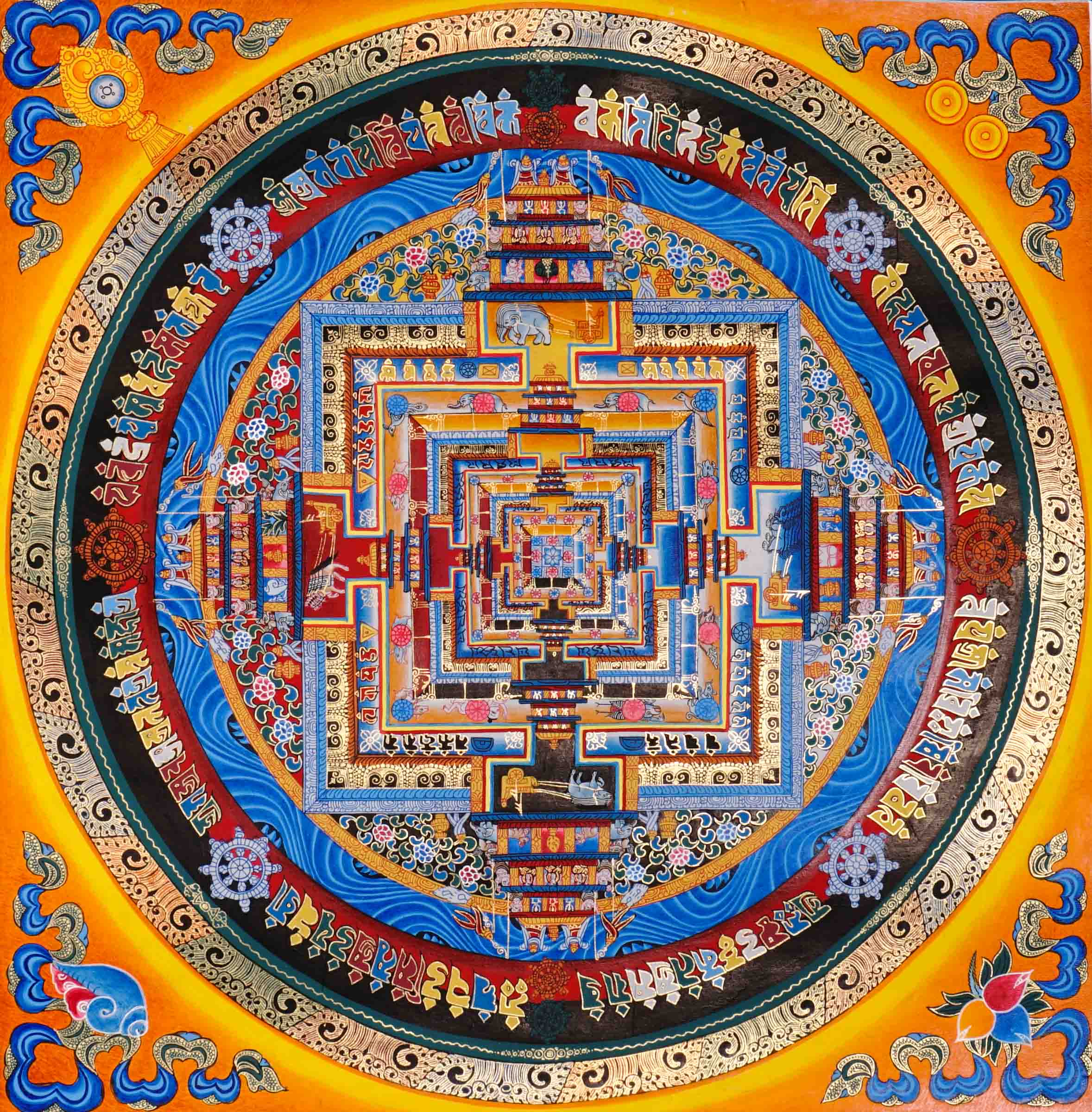 Kalachakra Mandala Thangka Painting