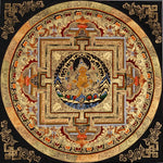 Zambhala Mandala Thangka wealth deity Buddhist art .