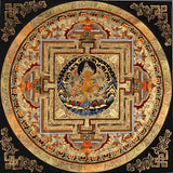 Zambhala Mandala Thangka wealth deity Buddhist art .