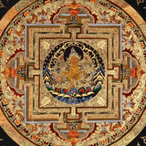 Zambhala Mandala Thangka wealth deity Buddhist art .