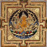 Zambhala Mandala Thangka wealth deity Buddhist art .