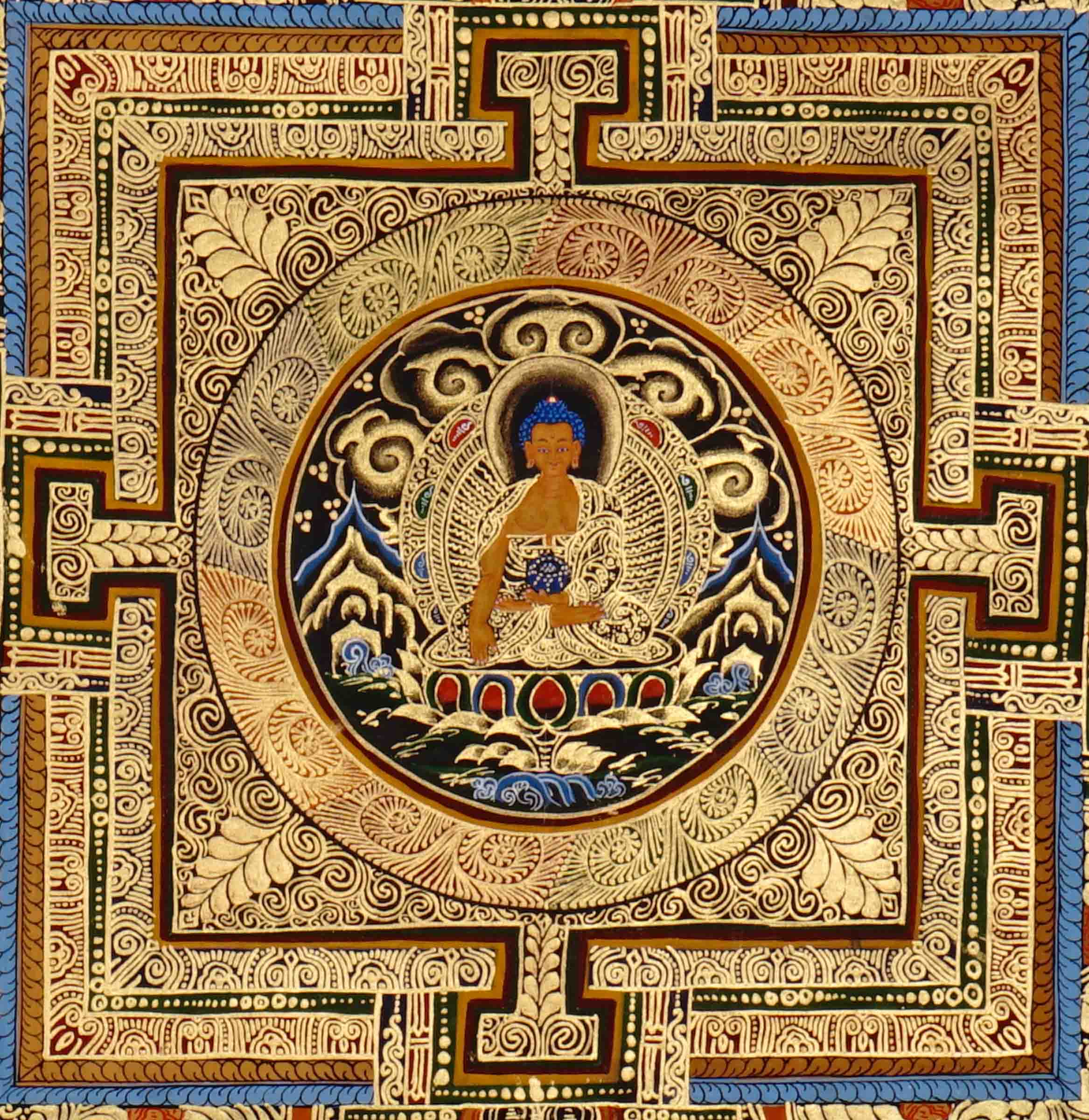 Shakyamuni Buddha Mandala Thangka  Buddhist sacred art 