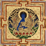 Medicine Buddha Mandala Thangka healing Buddha sacred art.