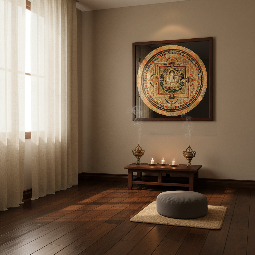 Chenrezig Mandala Thangka Avalokiteshvara Art Nepal