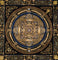 Black and gold Kalachakra Mandala Thangka Wheel of Time sacred art Nepal