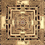 Kalachakra Mandala Thangka Black Gold Wheel of Time Art Nepal