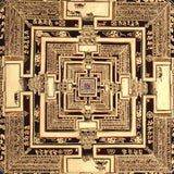 Kalachakra Mandala Thangka Black Gold Wheel of Time Art Nepal