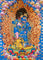 Black Zambhala thangka painting with fiery aura and lotus throne