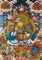 Singha Zambhala thangka with deity riding snow lion