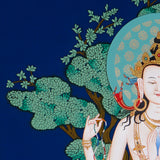 four armed chenrezig hand painted tibetan thangka