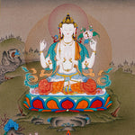 chenrezig thangka painting avalokiteshvara buddhist artwork