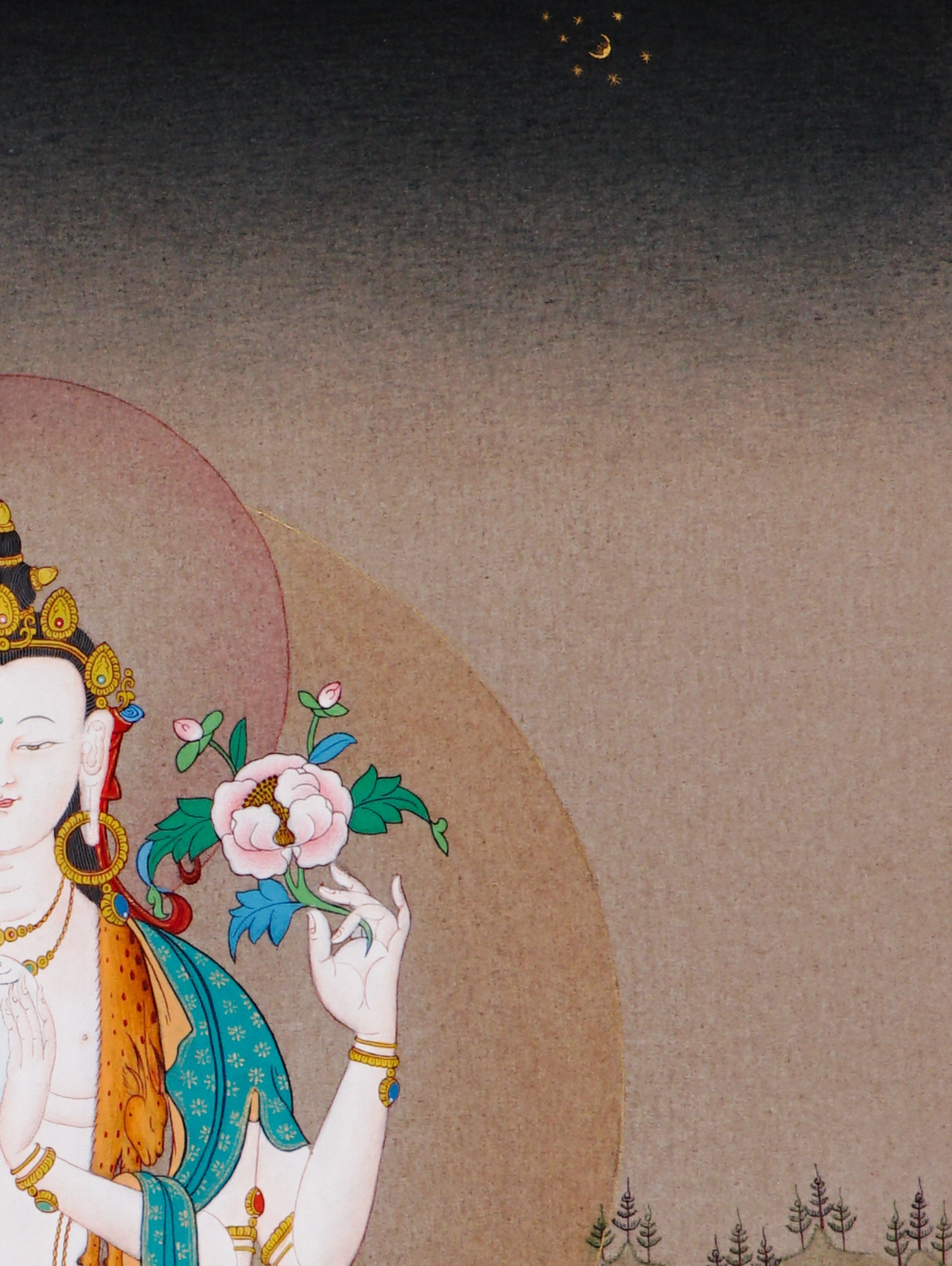 chenrezig thangka painting avalokiteshvara buddhist artwork