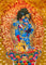 Black Zambhala thangka with wrathful wealth deity surrounded by flames