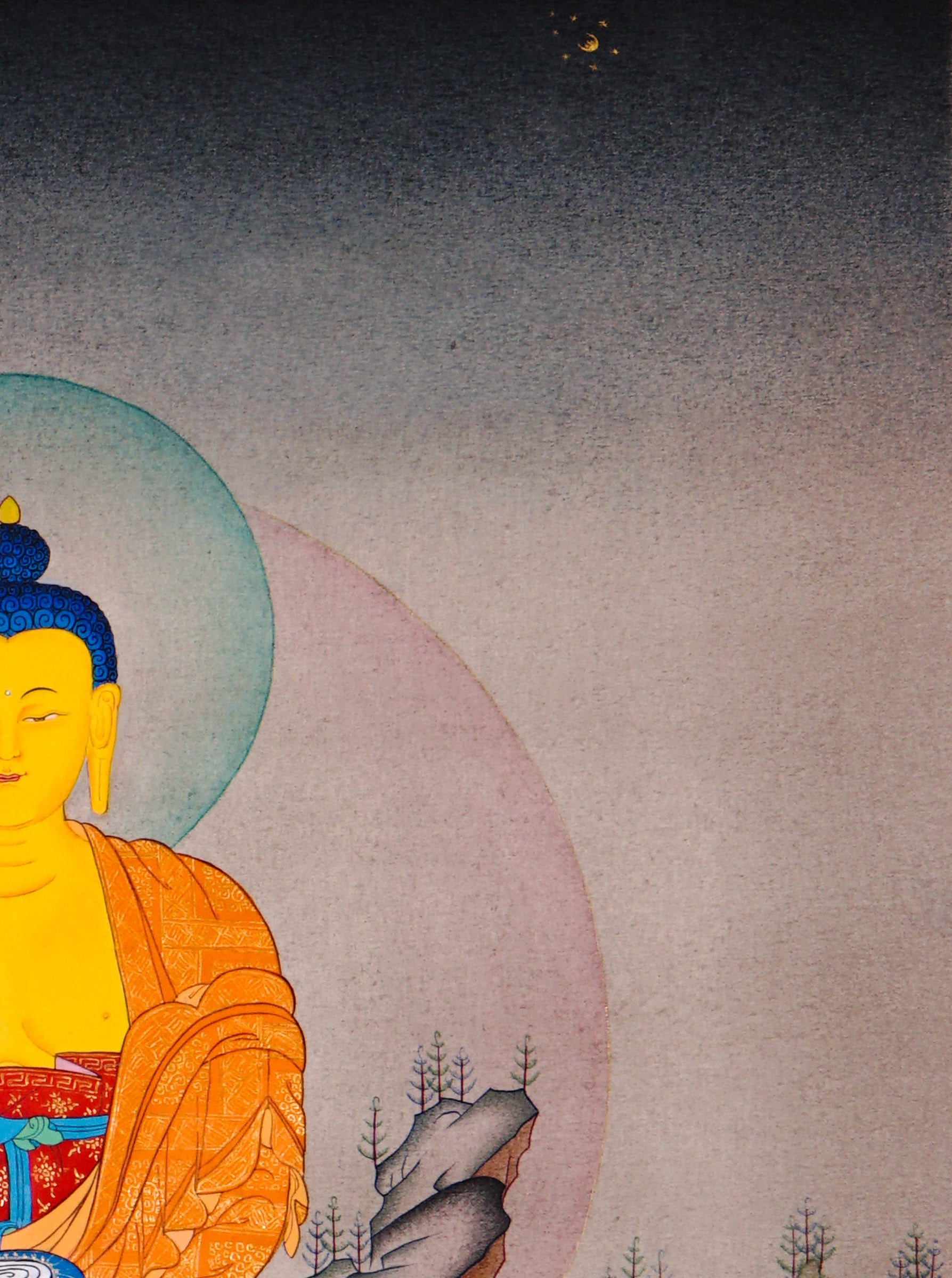 sacred himalayan shakyamuni buddha thangka art