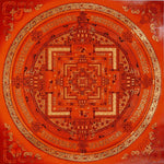 Red Kalachakra Mandala Thangka Wheel of Time Himalayan art Nepal