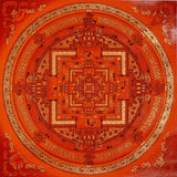 Red Kalachakra Mandala Thangka Wheel of Time Himalayan art Nepal