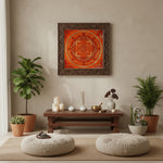 Red Kalachakra Mandala Thangka Wheel of Time Himalayan art Nepal