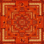 Red Kalachakra Mandala Thangka Wheel of Time Himalayan art Nepal