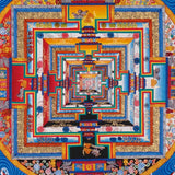 Multi color Kalachakra Mandala Thangka Wheel of Time