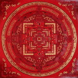 Red Kalachakra Mandala Thangka Wheel of Time Sacred Art Nepal