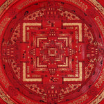 Red Kalachakra Mandala Thangka Wheel of Time Sacred Art Nepal