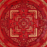 Red Kalachakra Mandala Thangka Wheel of Time Sacred Art Nepal